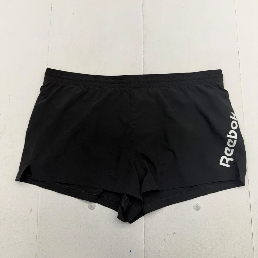 Reebok Relaxed Shorts Mens 2XL Black 4 Inch Inseam Running Microfiber Athletic